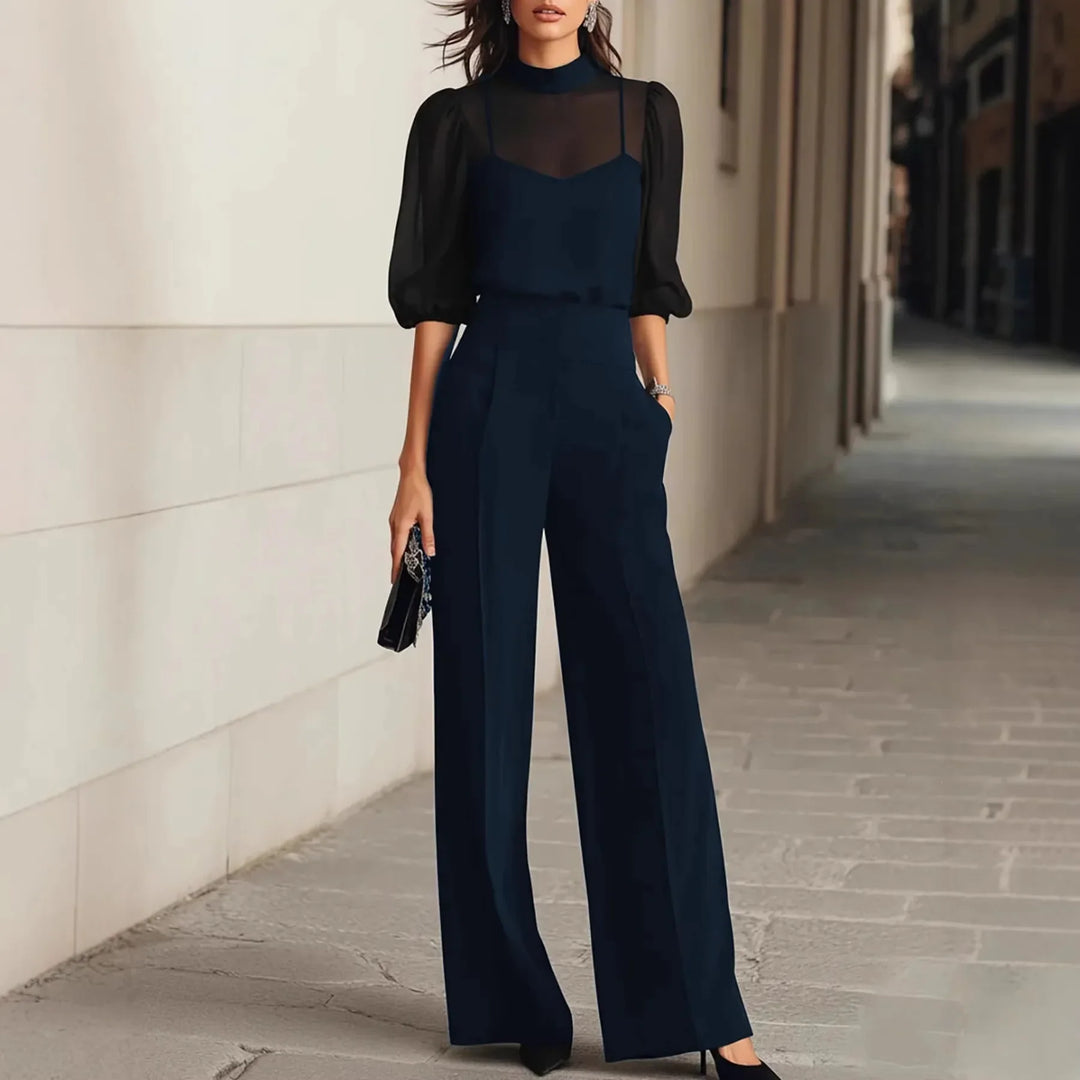 Loretta Elegant Patchwork Wide Leg Jumpsuit