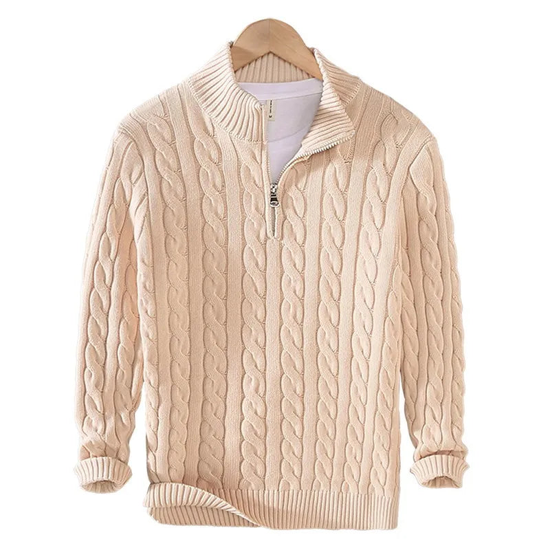 Grayson Half Zip Cable Sweater