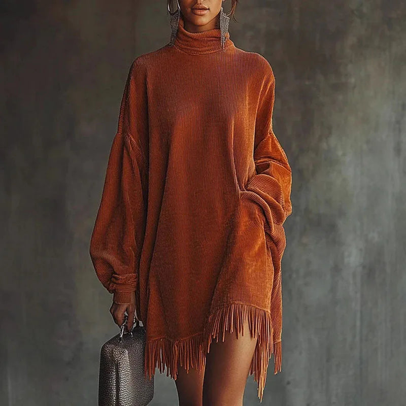 Margaux Soft Fringe Knit Dress