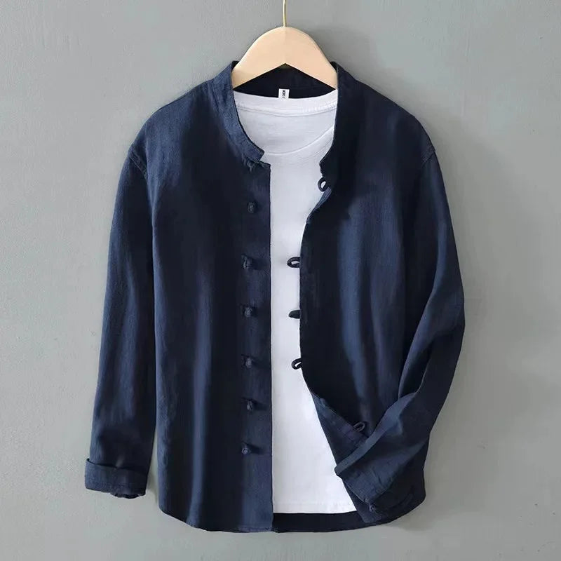 Lucas Henley Long Sleeve Linen Shirt