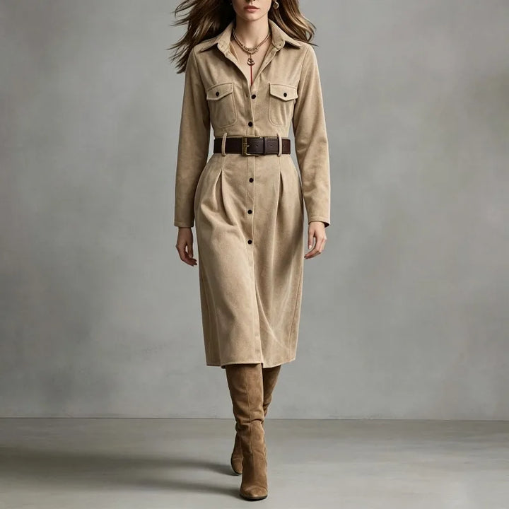 Miranda Faux Suede Shirt Dress