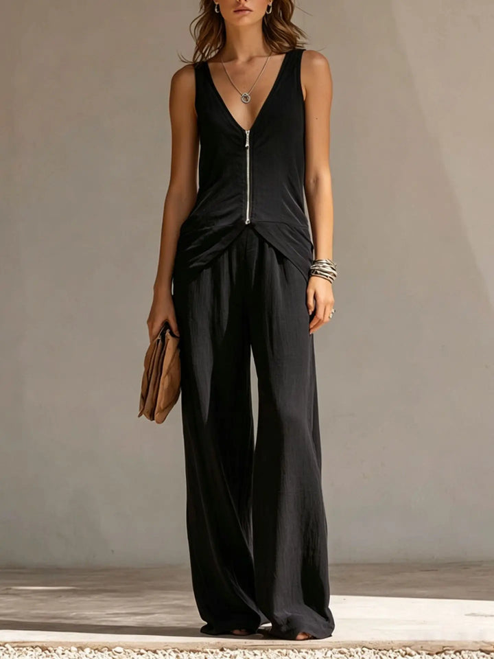 Solara Zip Front Trouser Set