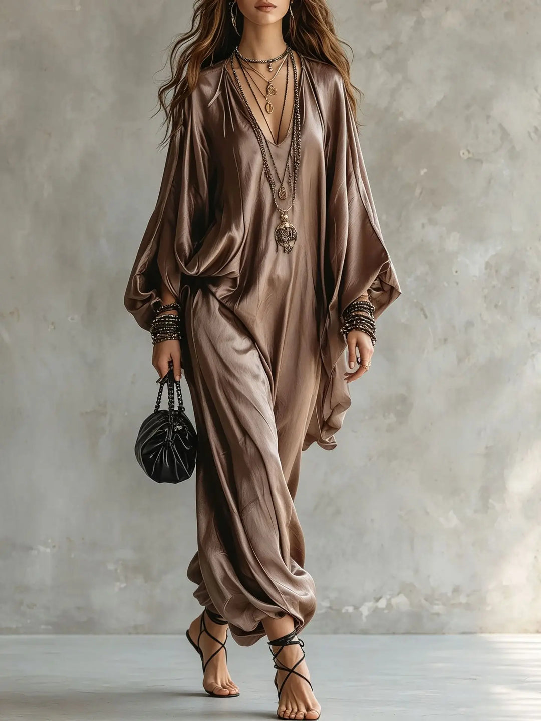 Isabeau Satin Wide Leg Jumpsuit