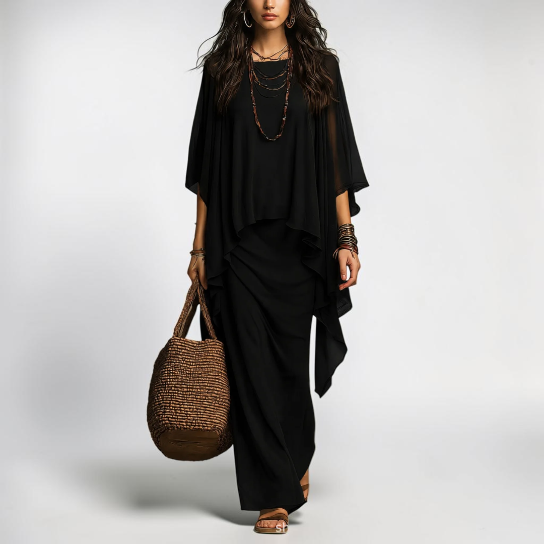 Fiorenza Chiffon Overlay Two Piece Set