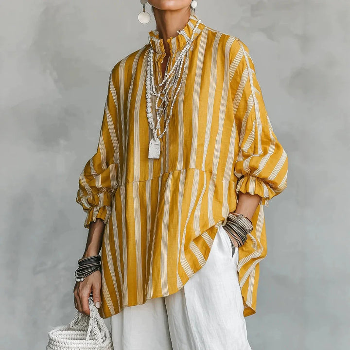 Monica Ruffle Neck Blouse
