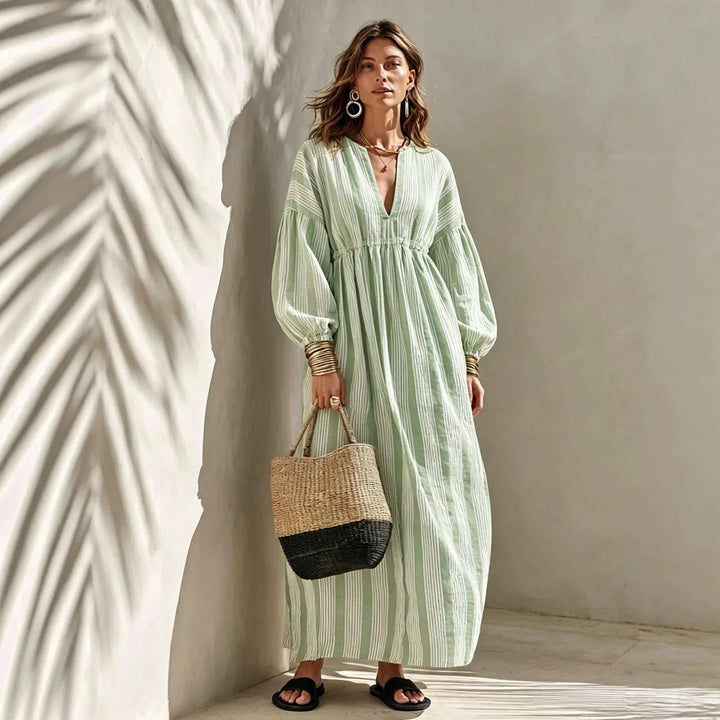 Roselia Relaxed Striped Midi Dress