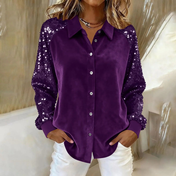 Marcelline Sequin Sleeve Blouse