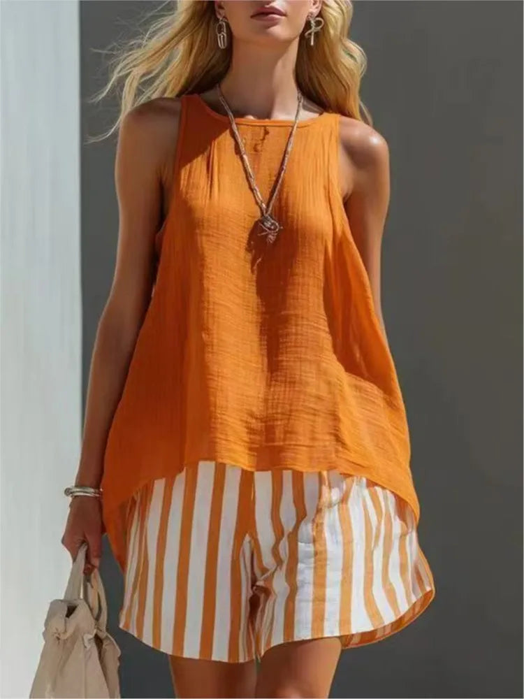 Miraline Striped Two-Piece Outfit