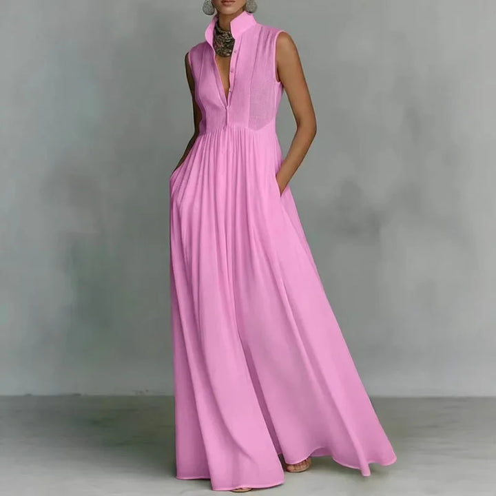 Katie Sleeveless Ruched Maxi Dress