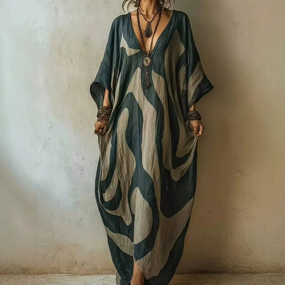 Sandra Abstract Print Maxi Dress