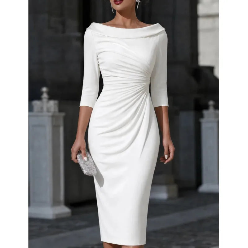 Rosette Ruched Sheath Dress