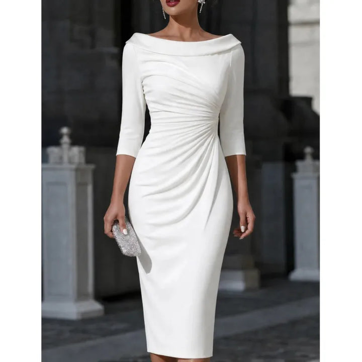 Rosette Ruched Sheath Dress