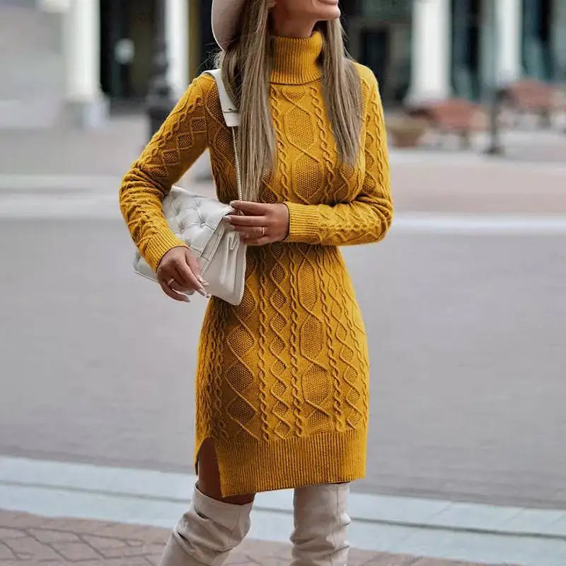 Odalis Cable Knit Sweater Dress
