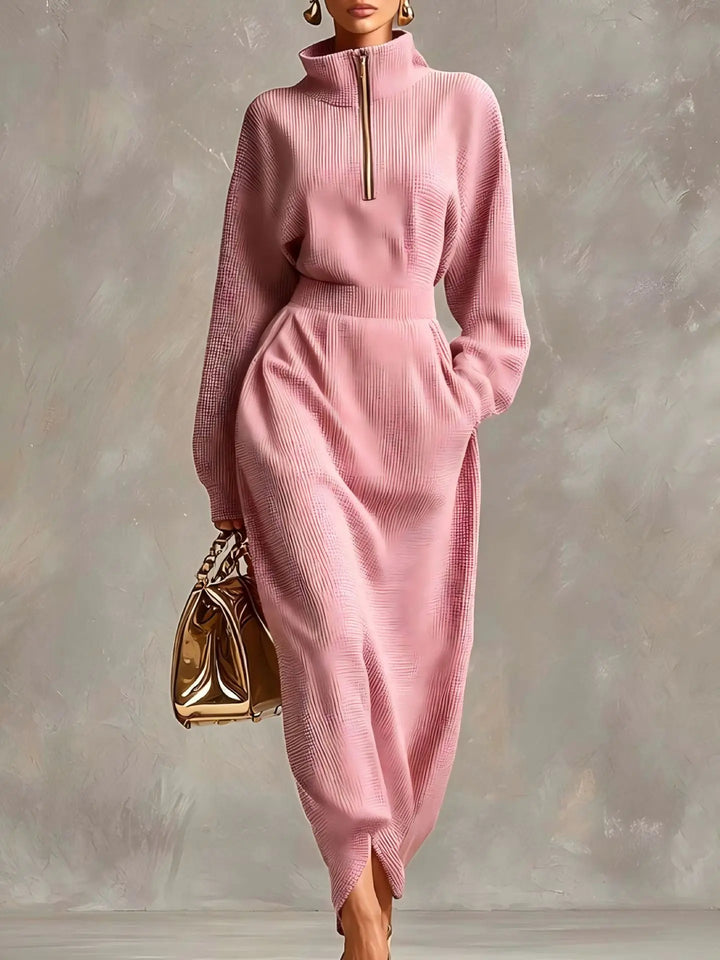 Gemma Elegant Zip Maxi Dress