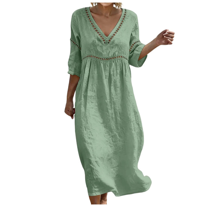 Noemi Embellished V Neck Boho Maxi Dress