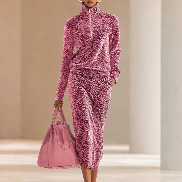 Aveleen Leopard Skirt Set