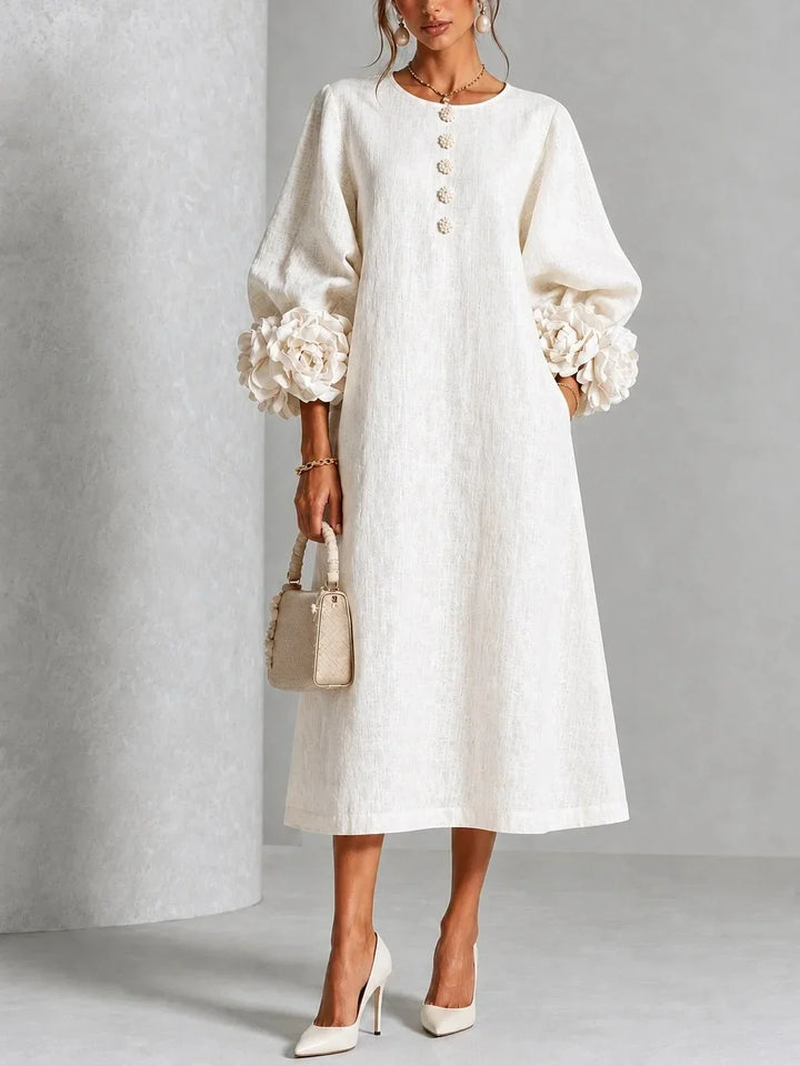 Celestine Lantern Sleeve Midi Dress
