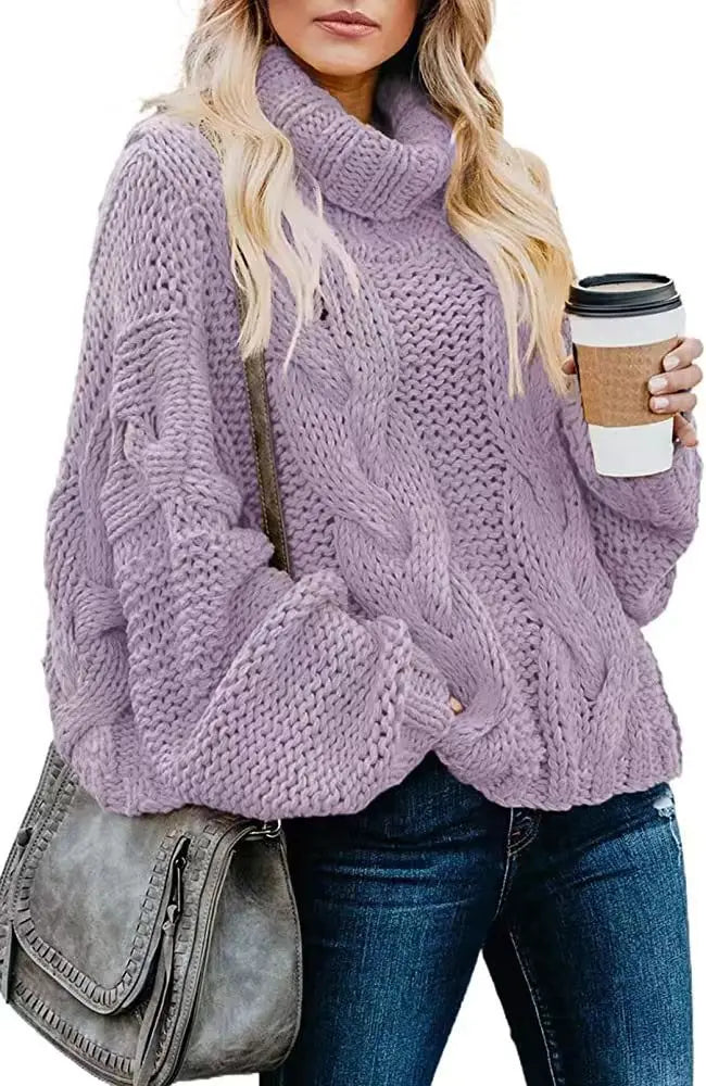 Freya Cable Knit Turtleneck Sweater