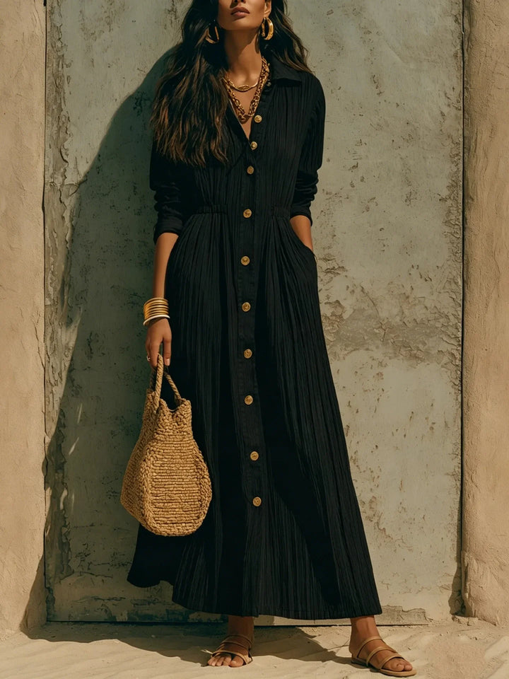 Aislin Button Front Maxi Dress