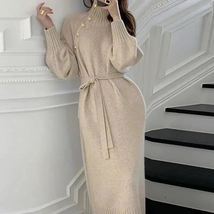Juno Button Placket Sweater Dress