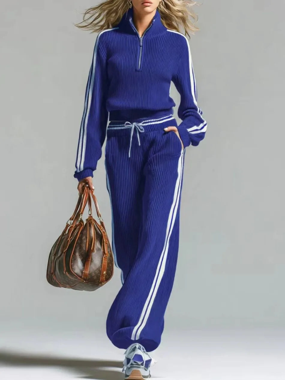 Adalyn Half Zip Ribbed Set