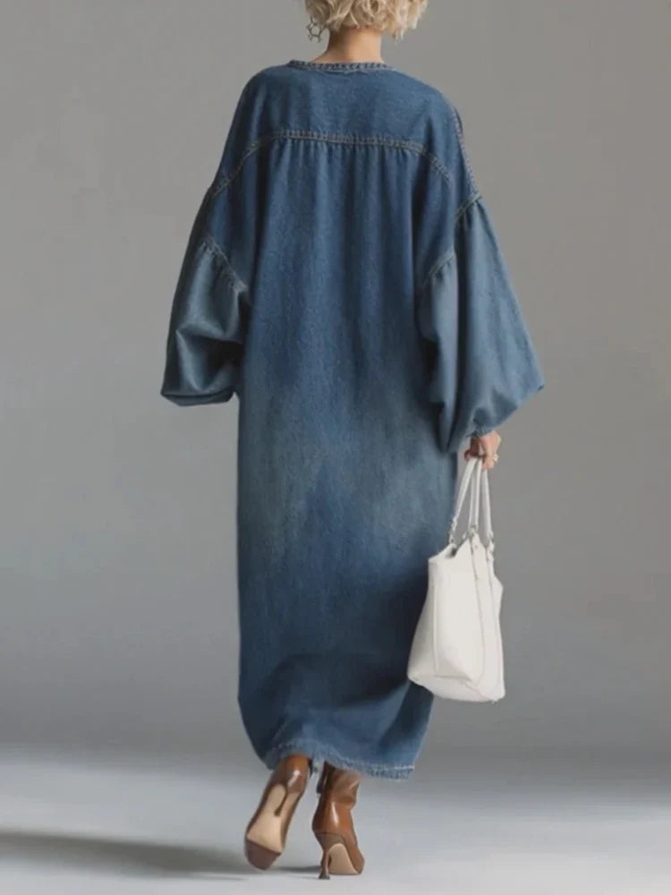 Amanda Relaxed Denim Maxi Dress