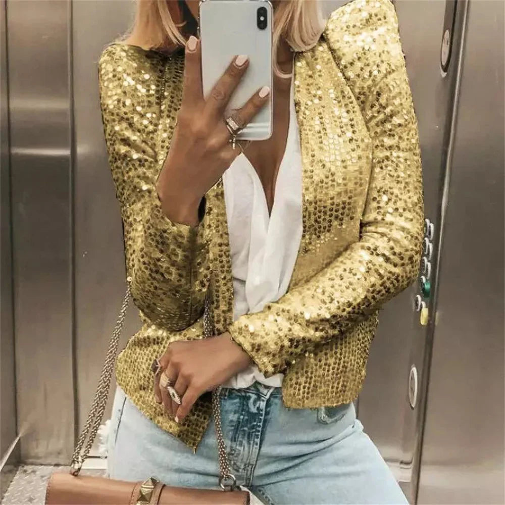 Marisette Sequin Crop Jacket