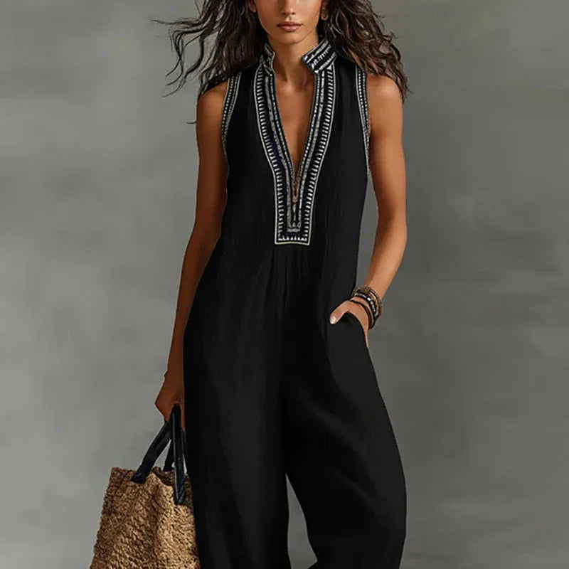 Christine Lace Trim Jumpsuit