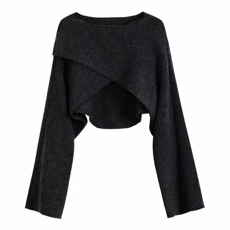 Genevra Crisscross Crop Sweater