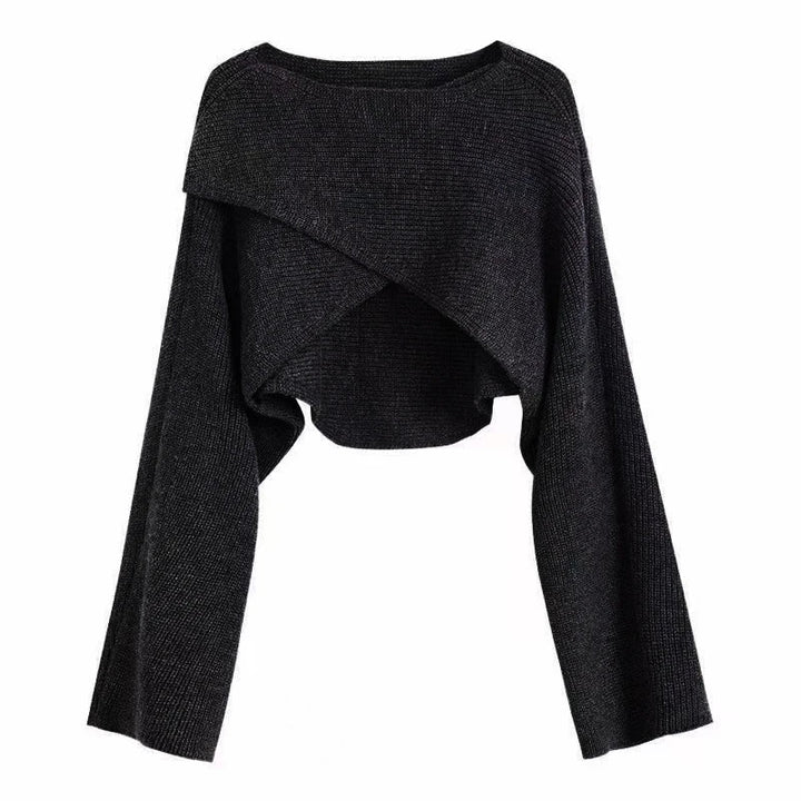 Genevra Crisscross Crop Sweater