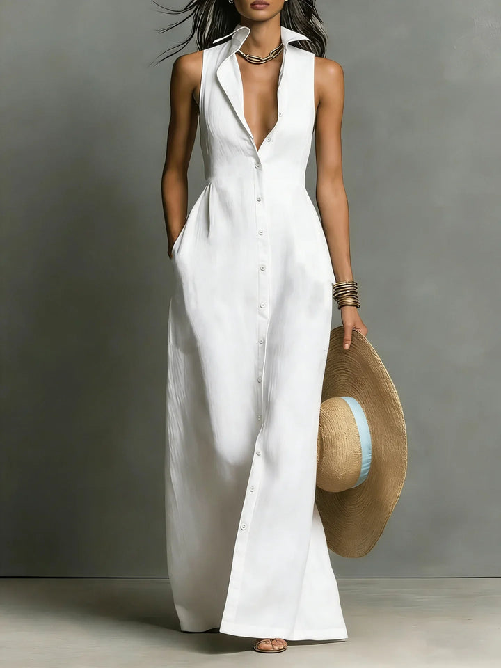 Andrea Elegant Lapel Shirt Dress