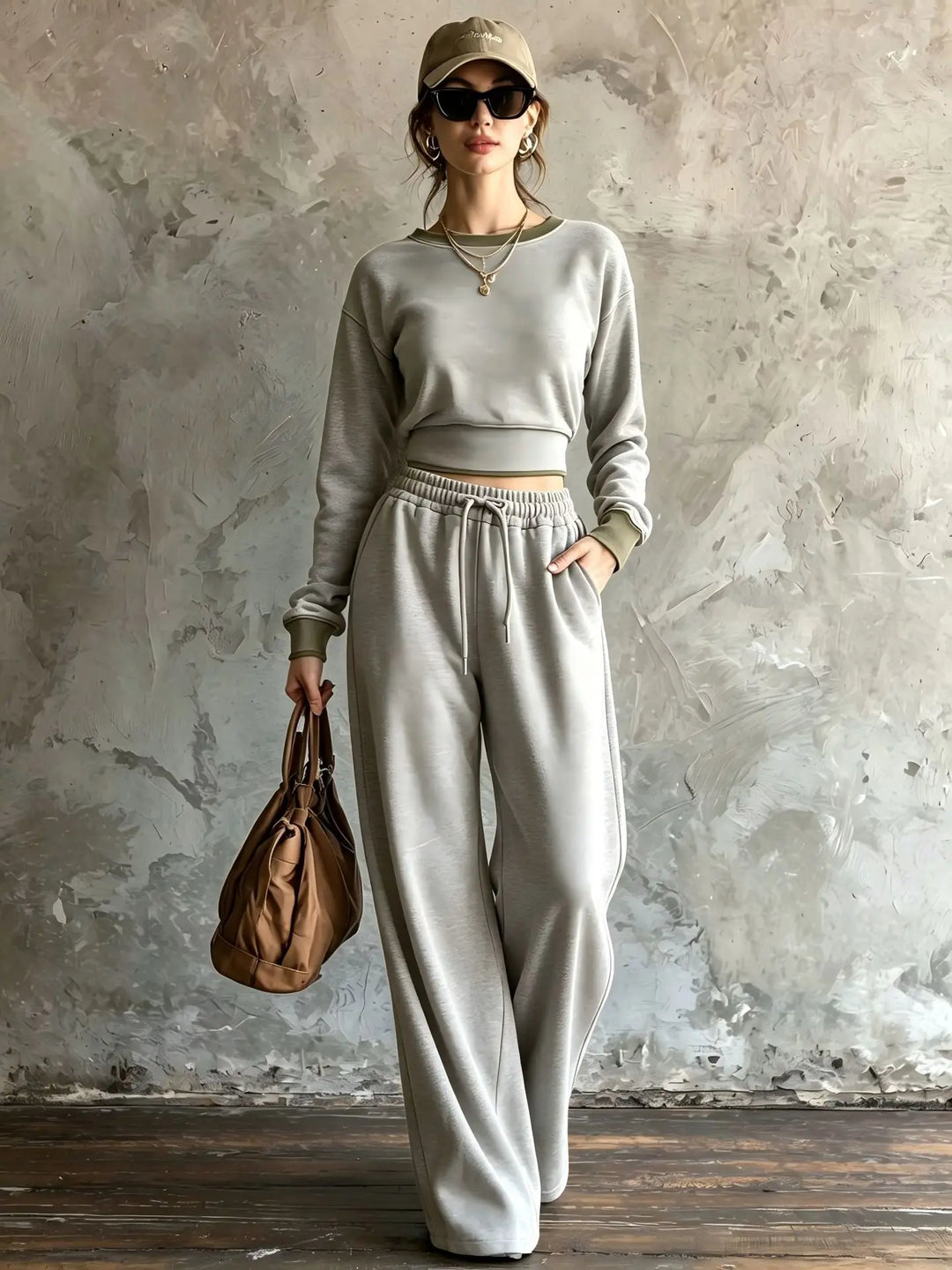 Marielda Contrast Trim Sweatshirt Set