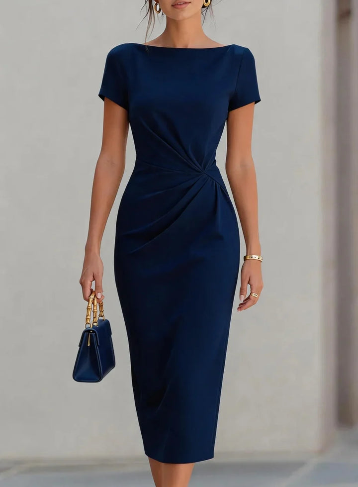 Colette Ruched Sheath Midi Dress