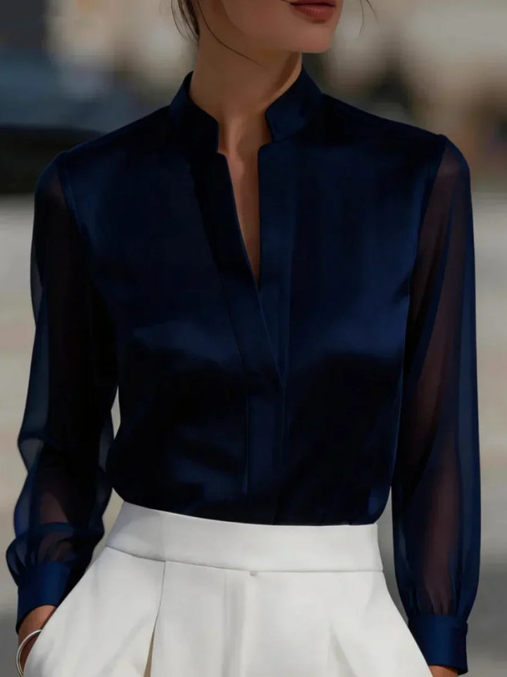 Sienna Satin Sheer Blouse
