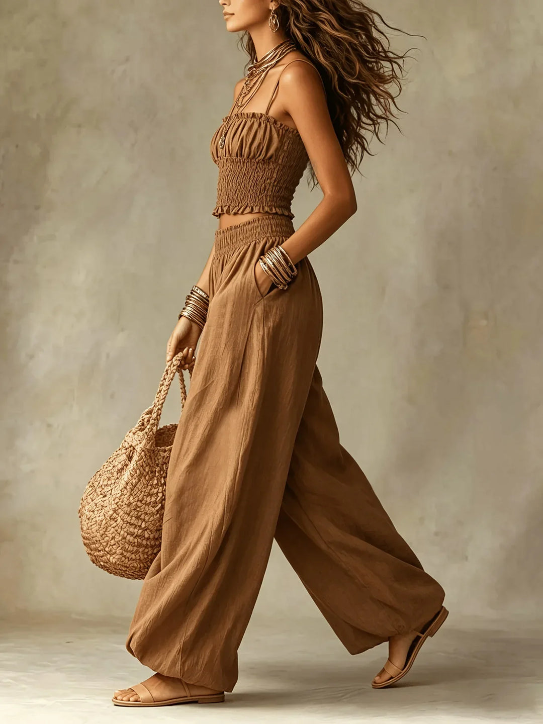 Hanae  Wide Leg Two-Piece Set