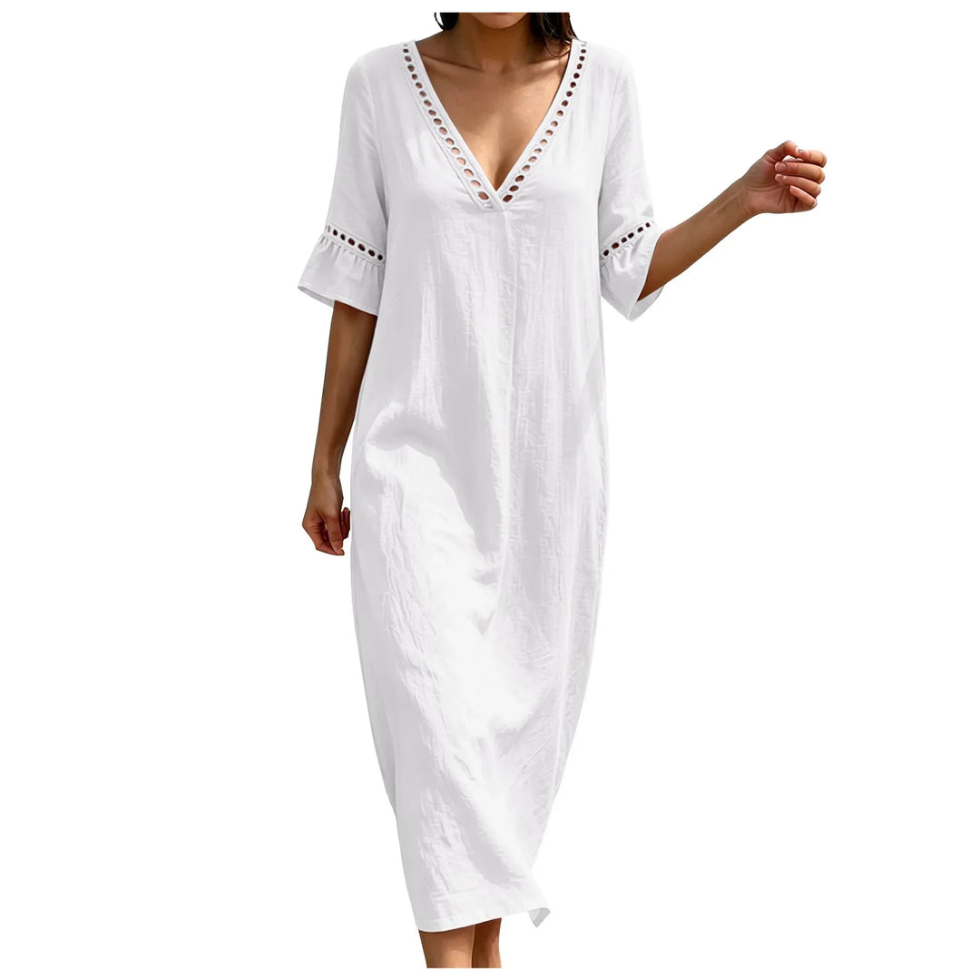 Venoriah V Neck Casual Maxi Dress