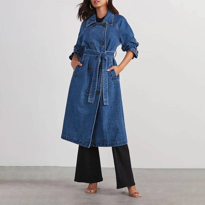 Marlena Tie Waist Denim Trench