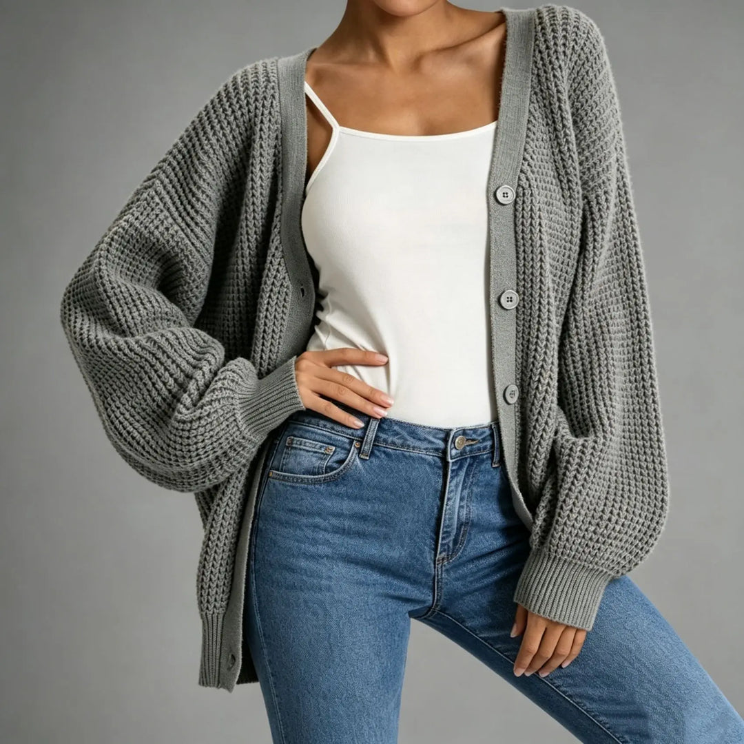 Genevieve Waffle Knit Cardigan