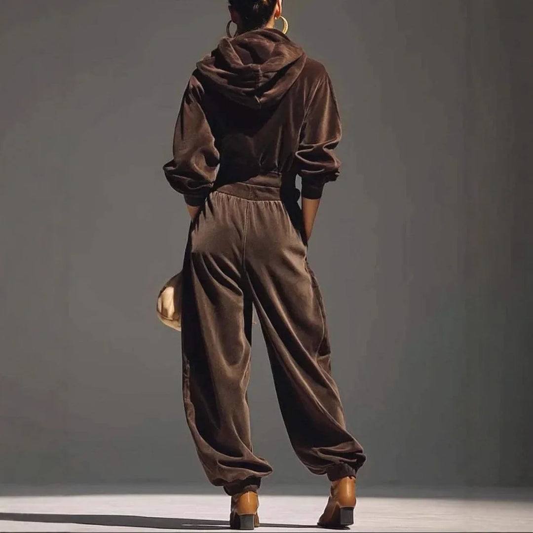 Quinn Draped Hood Velvet Set