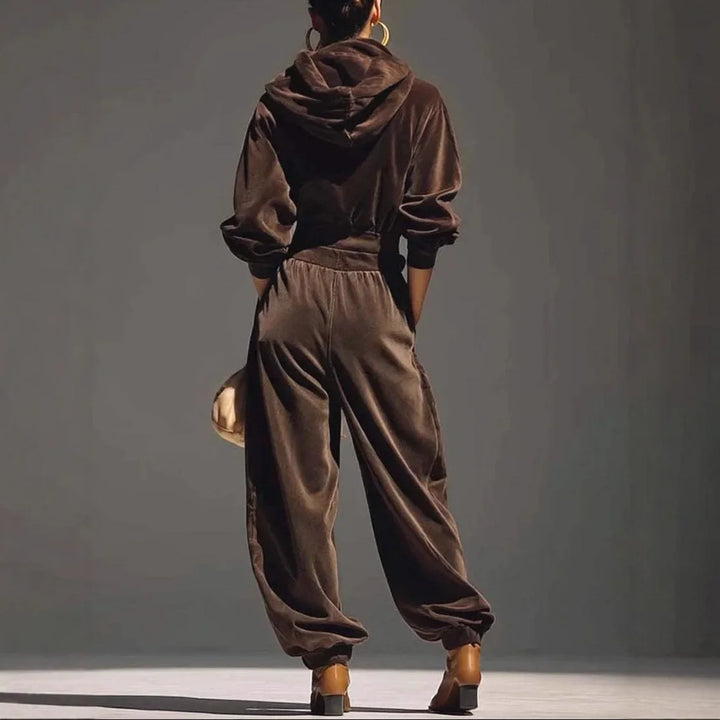 Quinn Draped Hood Velvet Set