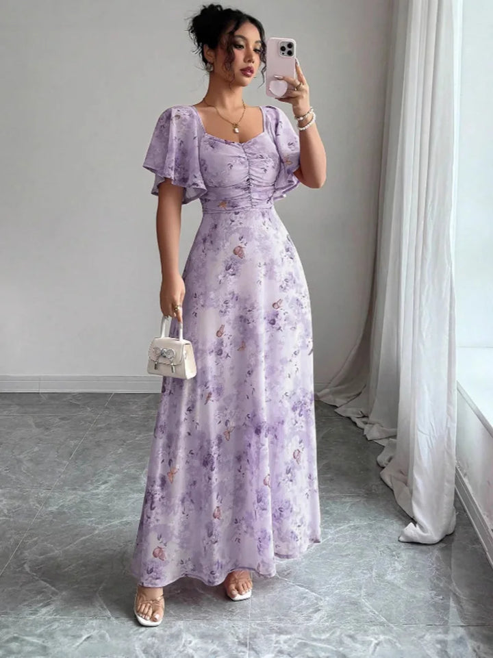 Elodie Puff Sleeve Midi Dress