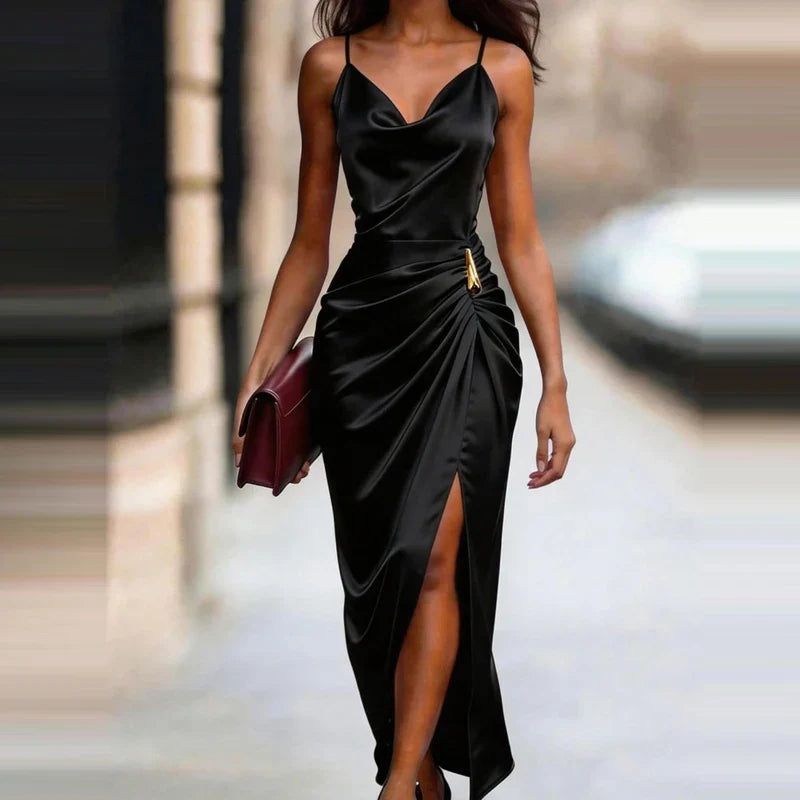 Aleena Satin Cowl Maxi Dress