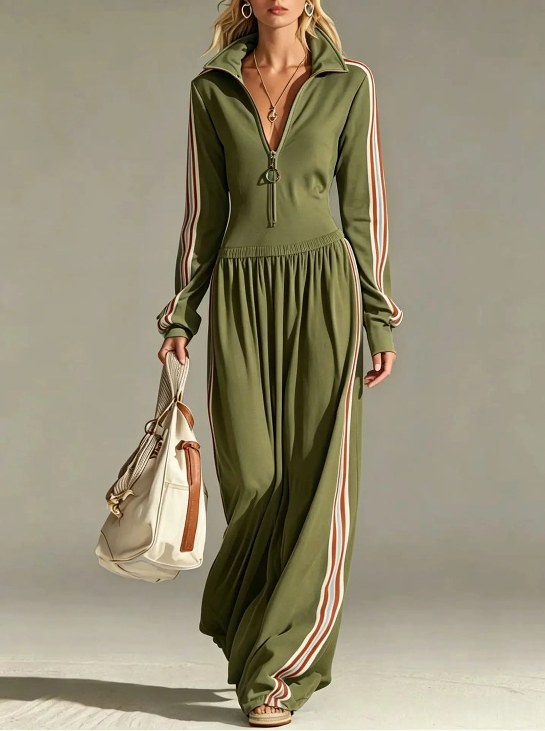 Azelie Activewear Stripe Jumpsuit