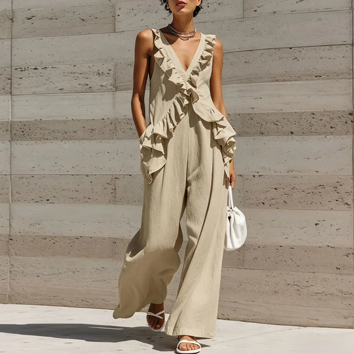 Fiorelle Ruffle Trim Jumpsuit