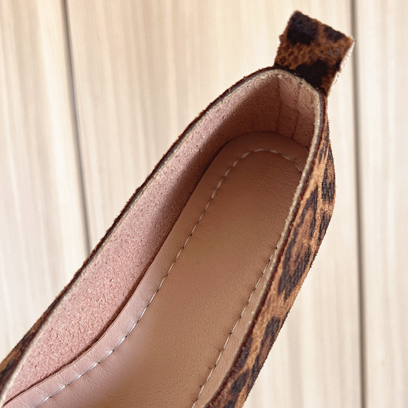 Ortega Leopard Leather Flats