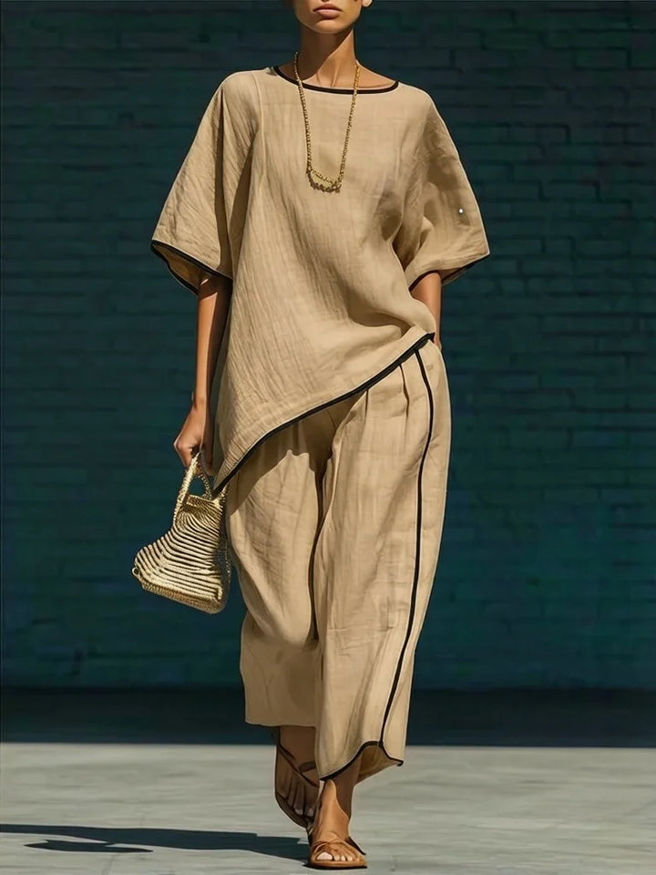 Camillia Linen Cropped Pant Set