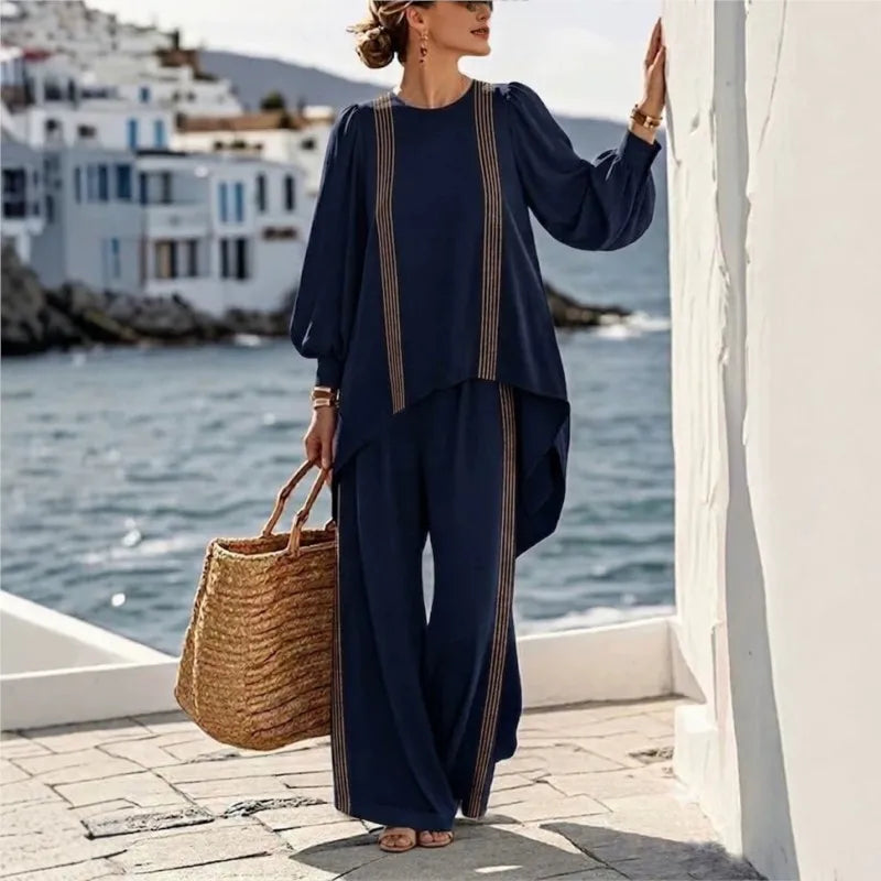 Ameera Asymmetric Stripe Set