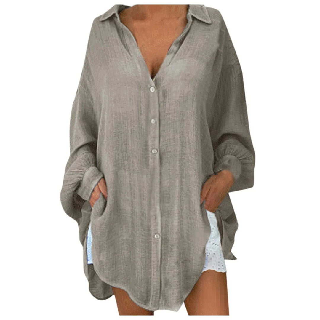 Florisse Button Front Tunic Blouse