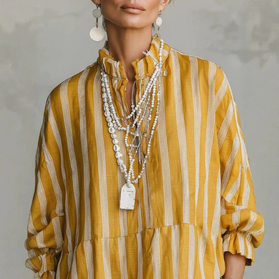 Monica Ruffle Neck Blouse