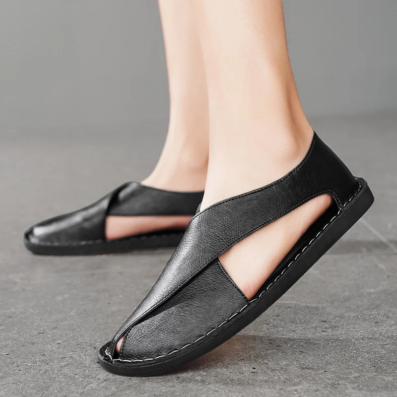 Draven Crossover Leather Sandal